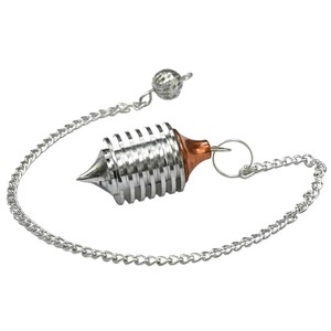Bobine verticale en argent massif avec pendule en cuivre pour la guérison énergétique, la divination et l'art écologique - Vente en gros - Product Image 6