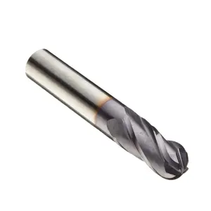 High hardness Solid Carbide Ball Nose End Mills 4 Flutes with Custom Coating