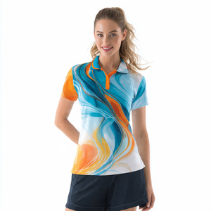 Camisetas Polo Sublimadas de Manga Corta para Mujer, Ligeras, Estampadas, con Cuello Camisero - Product Image 5