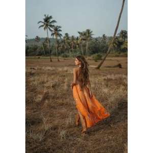 Robe longue d'été décontractée pour femme, 100 % coton, faite main, imprimé tie-dye coloré, sans manches, dos nu, tenue de vacances pour filles - Product Image 2