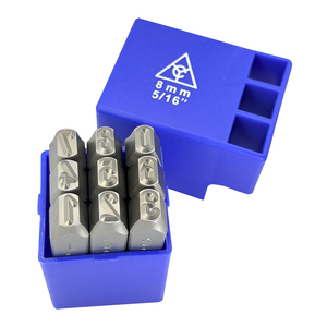 Ensemble de timbres avec chiffres et lettres en acier, 8mm, en acier, 80 pièces, fournitures d'usine - Product Image 1