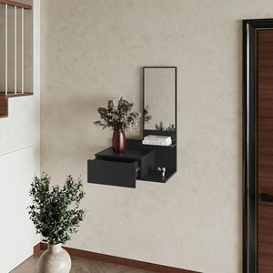 Black Floating Bathroom <b>Vanity</b> with Included <b>Mirror</b> - Product Image 2