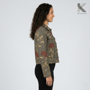 Chaqueta de Invierno para Mujer con Jacquard Floral, 100% Algodón BCI, Abrigo Grueso con Acabado Suave en Relieve - Product Image 3