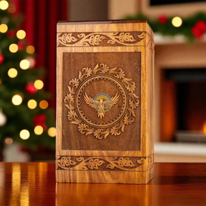 Handcrafted eagle urn & Natural Wood Cremation Urn Ashes <b>Box</b> Artistic Funeral <b>Memorial</b> <b>Keepsake</b> by AYAANS - Product Image 4