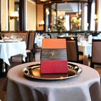 Porte-menus en cuir PU durable de qualité supérieure, design gaufré nickelé, logo couleur personnalisé, certifié ISO pour hôtels et restaurants