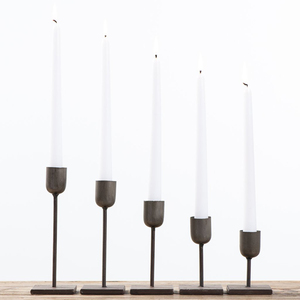 Metal Aluminium <b>Black</b> <b>Candlestick</b> Taper Candle Holder Set of 3 Pes - Product Image 2