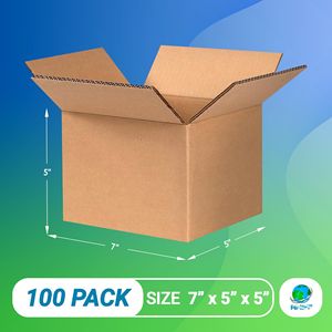 Paquete 100 Cajas de cartón corrugado marrón 7x5x5 Almacenamiento móvil Organizador doméstico para libros Artículos para el hogar Cajas de embalaje de correo - Product Image 2