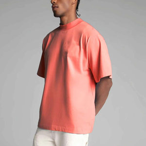 เสื้อยืดคอตตอนสีส้มล้วนทรงลำลองสไตล์มินิมอลสำหรับผู้ชาย แขนสั้น คอกลม ใส่สบาย เหมาะกับฤดูร้อน ผลิตจากโรงงาน - Product Image 5