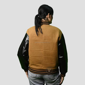 Veste universitaire Letterman en laine de haute qualité pour hommes de grande taille en cuir véritable avec manches en chenille brodées pour l'hiver - Product Image 3