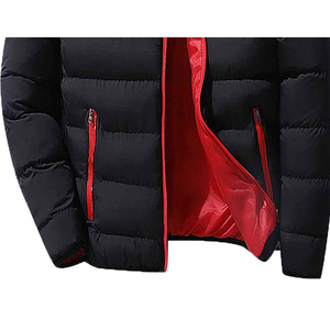 Windproof Breathable Eco-Friendly Casual Winter Jacket Pockets Wholesale Custom OEM Printed <b>Fleece</b> Puffer Stand Collar Front Men - Product Image 3
