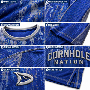 เสื้อทีมคอร์นโฮลทรงโอเวอร์ไซส์แบบพิมพ์ลายพัฟฟ์  แบบย้อมสีเอซิดวอช  รุ่นทัวร์นาเมนต์  ทรงโอเวอร์ไซส์แบบพิมพ์ลายพัฟฟ์  ย้อมสีเอซิดวอช - Product Image 6
