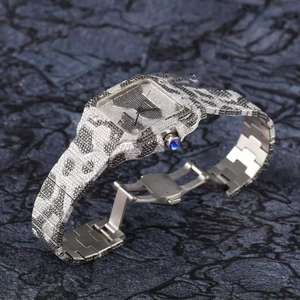 Reloj de Diamantes VVS de Lujo, Totalmente Cubierto de Diamantes, para Hombre, Automático, Cuadrado, con Estampado de Leopardo, Reloj de Moissanita, Joyería Hip Hop, Reloj VVS CVD - Product Image 4