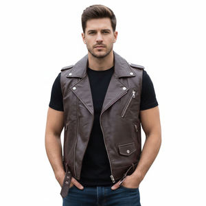 Gilet de moto en cuir coupe-vent grande taille personnalisé pour la course et la sécurité, pour pilotes professionnels hommes 2026 Fabriqué au Pakistan - Product Image 1