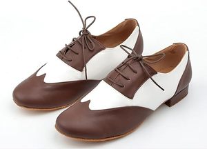 Men's Latin <b>Dance</b> Shoes Leather Lace-up Cotton Fabric Lining Salsa Tango Ballroom Modern Professional Performance Practice - Product Image 6