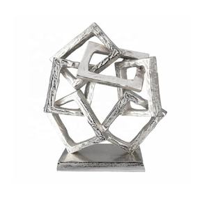 Elegante escultura abstracta de plata Material de Metal duradero Estantería náutica Decoración de escritorio para oficina Sala de estar Decoración del hogar - Product Image 6