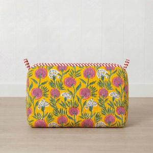 Quilted Cotton Vintage Toiletry Bag Travel Bag Set 3-Large Capacity Water Resistant Eco-Friendly <b>Makeup</b> Storage <b>Case</b> Zipper - Product Image 1