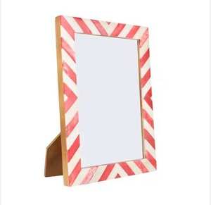 Marco de Fotos de Hueso de Búfalo Real con Rayas Grises y Blancas, el Más Popular y Vendido, 5R, Hecho a Mano, Duradero, Decoración Moderna para el Hogar y Negocios - Product Image 6