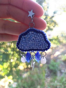 Bijoux faits main MULTI CRAFT, inspirés de la nature, en forme de fleur, avec perles, broderie en coton, imitation perle plaquée argent, légers - Product Image 6