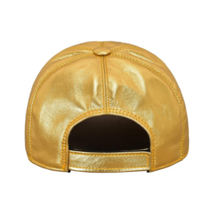 Custom Metallic Silver Genuine Napa Leather Baseball Cap Unisex Real Leather Sports Cap Adjustable Leather Dad Hat Wholesale - Product Image 5