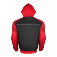 Sweat-shirt de protection à capuche zippé pour homme, rouge et noir, avec blocs de couleur, manches longues, veste de moto, toutes saisons, vêtements d'extérieur
