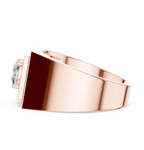 Rose Gold Lab Grown Cushion Cut <b>Diamond</b> Signet <b>Ring</b> for Men, Modern Statement <b>Ring</b>, Minimalist Fine Jewelry Gift, Custom Design - Product Image 4