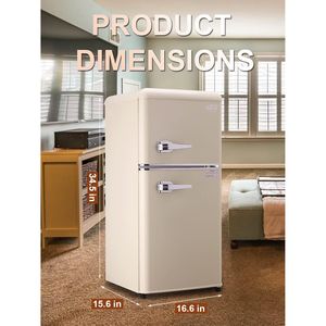 3.5Cu.Ft Mini frigo Freezer compatto a 2 porte termostato a 7 livelli ripiani rimovibili per cucina dormitorio appartamento Bar ufficio - Product Image 5