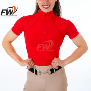 Camisa de competición ecuestre para mujer, tipo polo de manga corta, para competición, estilo pantalón de montar. - Product Image 6