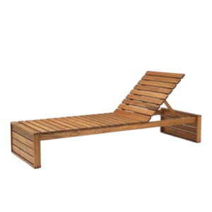 Silla de exterior de madera resistente y duradera para una persona, con un acabado en color marrón claro. - Product Image 2