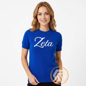 T-shirts personnalisés Zeta Phi Beta pour femmes, col en V, manches courtes, respirants, vêtements décontractés de sororité, collection Trésors Grecs - Product Image 4