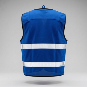 Custom Safety Waistcoats Work Royal Blue High Visibility Hi Vis Mesh <b>Flame</b> Retardant Reflective Hi Vis Vest - Product Image 3