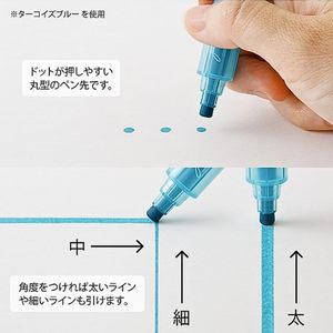 GANRAKU MIDORI Join <b>Dots</b> 3 Color Connected Pen Set Grayish Tone Japanese Water Based <b>Journal</b> Planner Pen 3 Pack - Product Image 5