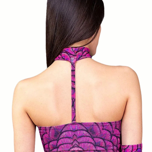 Body de mujer morado estampado con diseño hueco y almohadillas en el pecho, faja moldeadora de control firme - Product Image 3