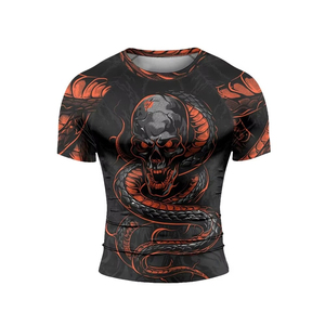 Unisex White Full Sleeve Compression Breathable Sublimation Printed Rash Guard Quick Dry Polyester <b>Athletic</b> Shirt - Product Image 1