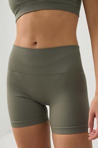 กางเกงขาสั้นเอวสูงสำหรับผู้หญิง แบบขายส่ง ผลิตตามสั่ง เนื้อผ้าแนบเนื้อ ยืดหยุ่นได้ ผลิตจากไนลอน เหมาะสำหรับออกกำลังกาย วิ่ง โยคะ ฟิตเนส แห้งเร็ว ใส่ได้สองด้าน - Product Image 3