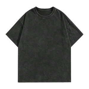 Oversized <b>Black</b> <b>T</b>-<b>Shirt</b> Men's Casual O-Neck Short Sleeve 100% Cotton Jersey Fabric <b>Plain</b> Dyed Solid Color Fit - Product Image 1
