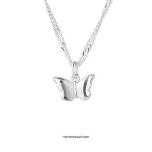 Collier pendentif papillon en argent sterling 925, chaîne torsadée, bijoux en zircon pour femmes, cadeau d'anniversaire de mariage - Product Image 1