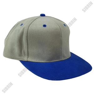 หมวกแก๊ป SIBRIN แบบสั่งทำได้ 6 แผง ทรง Snapback สีเทา-น้ำเงิน ผ้าทวิลล์ แต่งสีตัดกัน สไตล์ลำลอง หมวกเบสบอล ปีกแบน ปรับสายได้ เหมาะสำหรับกิจกรรมกลางแจ้ง - Product Image 4