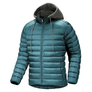 Chaqueta acolchada ligera y plegable para hombre, con capucha de forro polar, aislante térmico, para correr y viajar. - Product Image 3