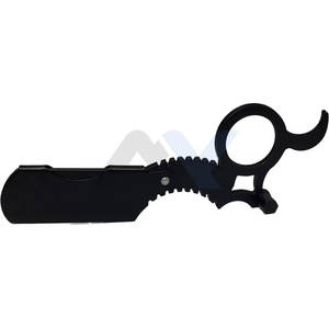 Rasoir à Lame Droite Professionnel avec Poignée à Insertion par le Doigt pour Barbier – Outil de Toilettage pour la Mise en Forme de la Barbe et un Rasage Précis - Product Image 1