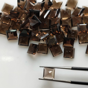 ควอตซ์สโมคกี้ธรรมชาติ 7 มม. ทรงสี่เหลี่ยมเจียระไนแบบสเต็ปคัท คุณภาพดีที่สุด พลอยเม็ดเดี่ยวสำหรับทำเครื่องประดับและสร้อยคอ - Product Image 4