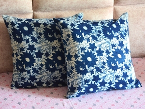 Housse de coussin en coton 100% imprimé indigo à la main en Inde, pour la décoration du canapé, la maison et le salon - Product Image 5