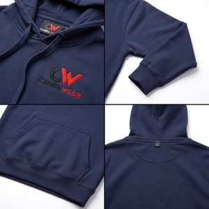 Sweat à capuche décontracté pour homme en molleton 100% coton, 300 grammes, avec poche, col uni, logo frontal, plusieurs tailles disponibles - Product Image 4