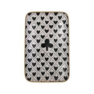 Plateau de service rectangulaire de luxe à motif cœur, plateau de table basse artisanal en métal, vente en gros, plateaux décoratifs pour la cuisine - Product Image 2