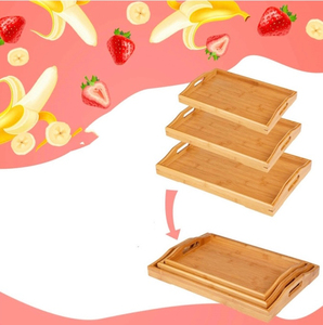 Wooden Serving Tray for Coffee <b>Table</b> Kitchen Dining Room <b>Rustic</b> Farmhouse Decorative Food Serving Platter with <b>Side</b> Handles - Product Image 3