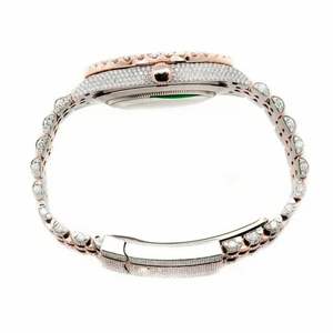 นาฬิกาควอตซ์หรูหราประดับเพชรโมอิสซาไนต์ สองสีโรสโกลด์ ขนาด 40 มม. หน้าปัดคริสตัลแซฟไฟร์ ประดับเพชรเต็มเรือน สไตล์ฮิปฮอป - Product Image 3