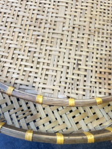 Two-Piece Set Round Smoked Natural Bamboo Sifting Trays Handmade for Grains Seeds Farm Produce Kitchen and Farmhouse Use - Product Image 2