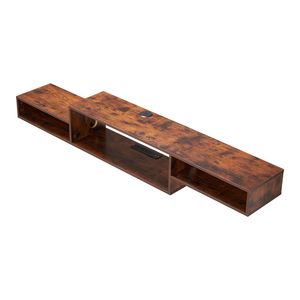 Mobile TV Sospeso Moderno da 70 Pollici con Foro per Cavi e Prese Elettriche, Scaffale Contemporaneo per TV con Vano Portaoggetti - Product Image 4