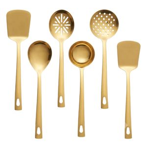 Luxury <b>Gold</b> Stainless Steel <b>Kitchen</b> <b>Utensils</b> Set with Wooden Handle Modern Flatware Measuring Cups Spoons Spatula <b>Kitchen</b> Tool - Product Image 4