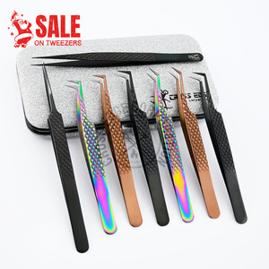 Fiber Tip Lash Isolation Tweezers Eyelash Extension Tweezers Professional Lash Tweezers for Ingrown Eyelash Custom Private Label - Product Image 1