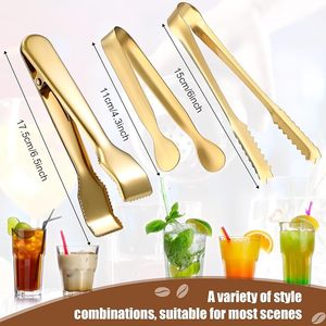 Factory Direct Wholesale Reusable Stainless Steel Ice Tongs with <b>Weighted</b> Metal Pour Spout Liquor Bottle Pourer <b>Bar</b> Acc - Product Image 2